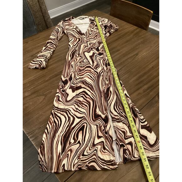 Revolve NICHOLAS Michelle Long Sleeve Twist Front Maxi Midi Dress V neck 2 - Picture 10 of 14